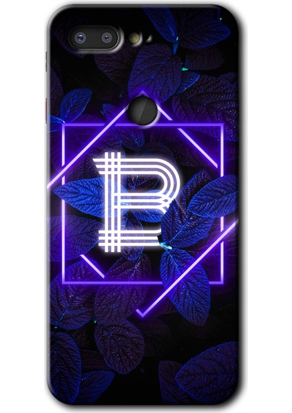 General Mobile Gm 9 Pro Kılıf Hd Desen Baskılı Arka Kapak - Dark Neon Yaprak B Harfi