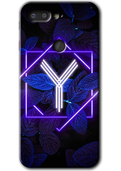General Mobile Gm 9 Pro Kılıf Hd Desen Baskılı Arka Kapak - Dark Neon Yaprak Y Harfi