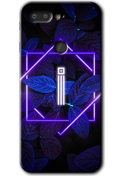 General Mobile Gm 9 Pro Kılıf Hd Desen Baskılı Arka Kapak - Dark Neon Yaprak I Harfi
