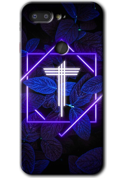 General Mobile Gm 9 Pro Kılıf Hd Desen Baskılı Arka Kapak - Dark Neon Yaprak T Harfi