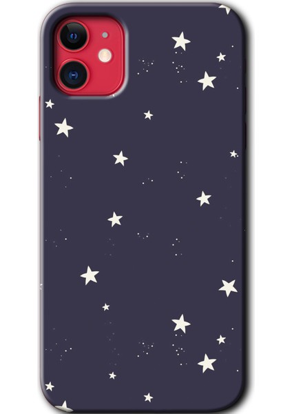 iPhone 11 Kılıf Hd Desen Baskılı Arka Kapak - Gökyüzü Yıldız
