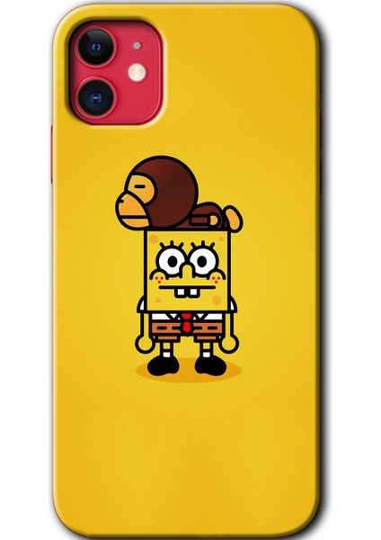 iPhone 11 Kılıf Hd Desen Baskılı Arka Kapak - Sünger Bob