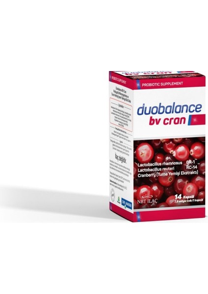 Nbt İlaç Duobalance Bv Cran Cranberry Içeren Takviye Edici Gıda 14 Kapsül