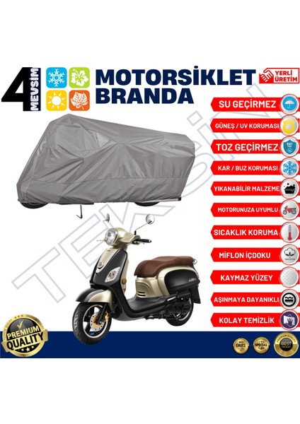 Sym Fiddle 3 200 I Arka Çanta Uyumlu Motosiklet Brandası Motor Brandası
