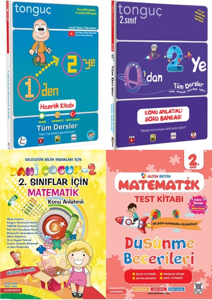 Tonguç Akademi 1 Den 2 Ye Hazırlık ve Matematik Seti 4 Kitap