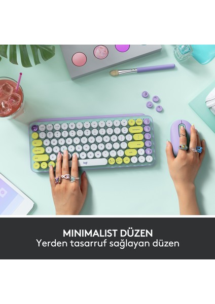 Emoji Tuşlu Pop Keys Dayream Kablosuz Klavye ve Pop Mouse Daydream Sessiz Kablosuz Mouse Seti