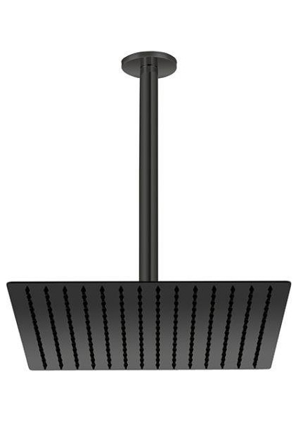 Ankastre Duş Başlığı Kare Slim Metal 30*30 cm Siyah ADS21-S