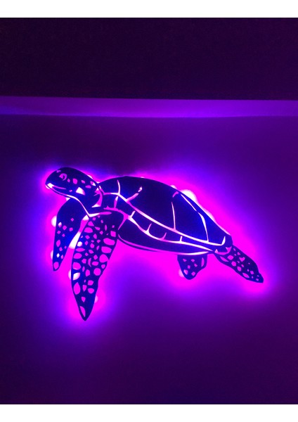 Caretta Caretta LED Işıklı Ahşap Tablo 60X40CM