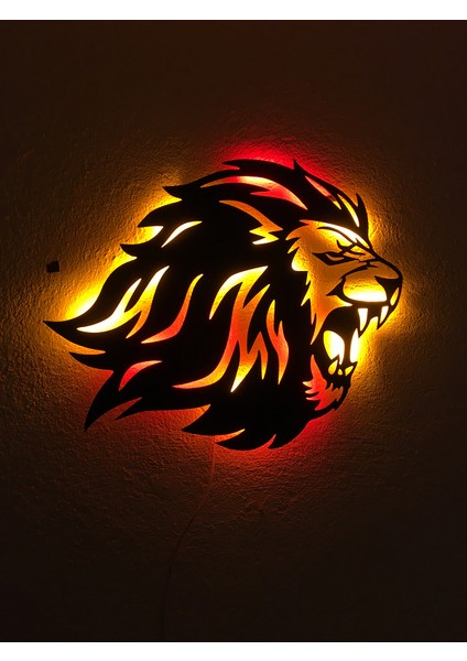 Aslan LED Işıklı Ahşap Tablo 55X50CM fiyatları
