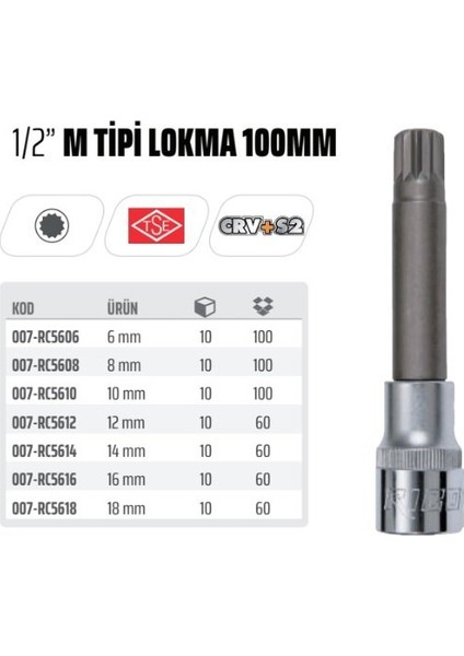 Rıco M Tipi Lokma 100 mm 16 mm RC5616