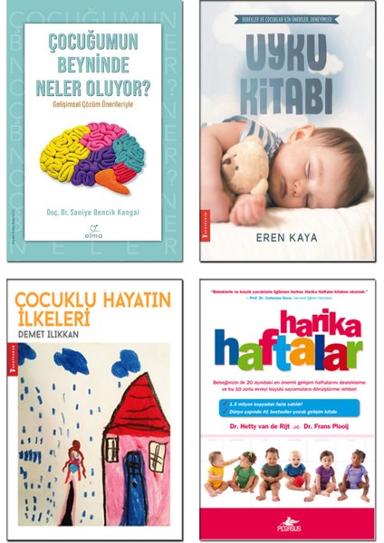 Çocuğumun Beyninde Neler Oluyor? - Saniye Bencik Kangal - Uyku Kitabı - Eren Kaya - Çocuklu Hayatın İlkeleri - Demet Ilıkkan - Harika Haftalar - Hetty Van De Rijt - 4’lü Çocuk Bakımı Kitap Seti