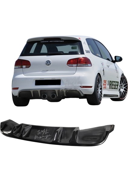 Volkswagen Golf 6 Rieger Difüzör Golf-Arka-Tampon-Difizör-Ek