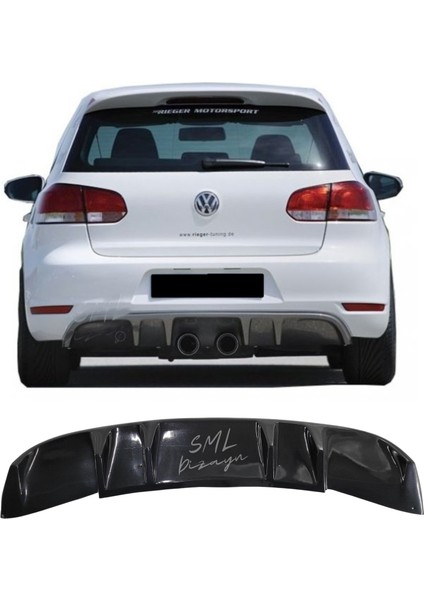 Volkswagen Golf 6 Rieger Difüzör Golf-Arka-Tampon-Difizör-Ek