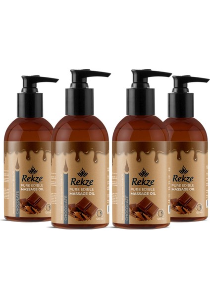 Çikolata Aromalı Kokulu errotik Rahatlatıcılı Vücut Aromaterapi Masaj Yağı 120 Ml 4 Adet
