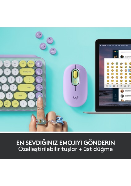 Emoji Tuşlu Pop Keys Dayream Kablosuz Klavye ve Pop Mouse Daydream Sessiz Kablosuz Mouse Seti