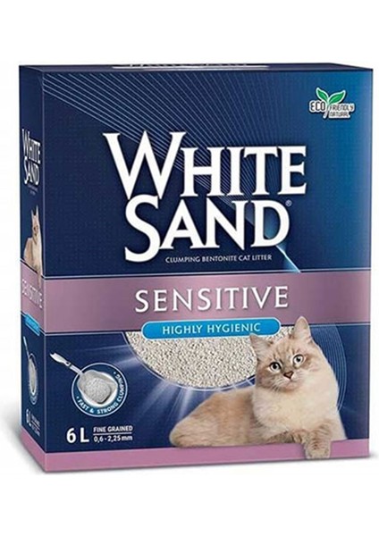 White Sand Sand Sensitive Plus Cat Litter Yapışmayan Kedi Kumu 2x6 Lt