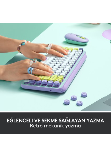 Emoji Tuşlu Pop Keys Dayream Kablosuz Klavye ve Pop Mouse Daydream Sessiz Kablosuz Mouse Seti