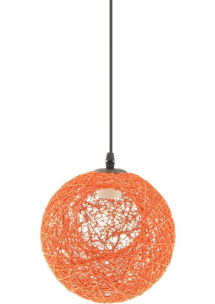 DIA.20CM Rattan Top Şekli Kolye Abajur Asılı Loft Tavan Lambası Ev Oturma Odası Için Yemek Odası Yatak Odası Dekor - Turuncu fırsatları