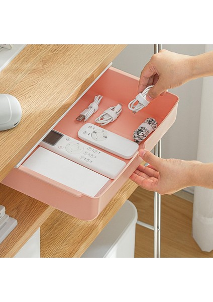 Masanın Altında Çekmece Kalem Kırtasiye Saklama Kutusu Kabine Masaüstü Pembe Için Görünmez (Yurt Dışından) fiyatları