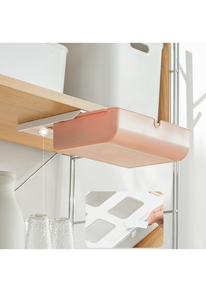 Masanın Altında Çekmece Kalem Kırtasiye Saklama Kutusu Kabine Masaüstü Pembe Için Görünmez (Yurt Dışından) modelleri