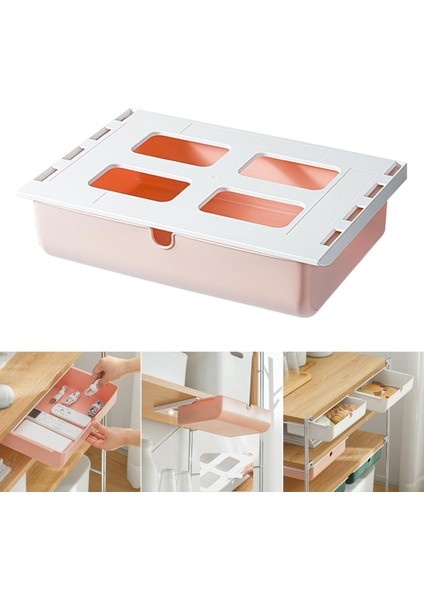 Masanın Altında Çekmece Kalem Kırtasiye Saklama Kutusu Kabine Masaüstü Pembe Için Görünmez (Yurt Dışından) indirimleri