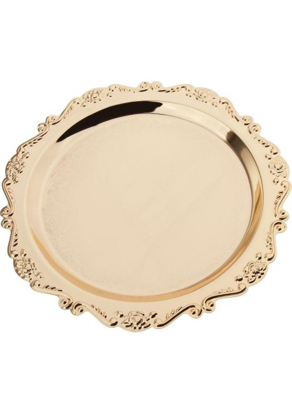 Lüks Tatlı Servis Tabağı Altın Tabak Meyve Tepsisi Doğum Günü Partisi Malzemeleri 25CM (Yurt Dışından)