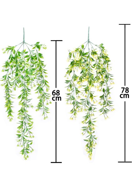 Yapay Çiçekler Asma Asılı Yapay Bitki Garland Ev Bahçe Festivali Düğün Simüle Sarı Yapraklar (Yurt Dışından)