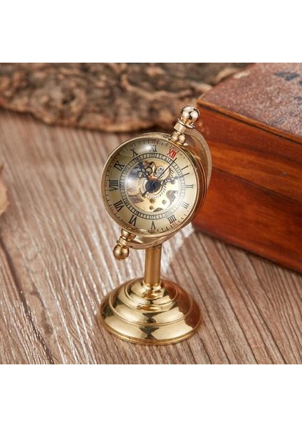 Vintage Iplik Küre Altın Masa Saati Erkekler Cep Izle Için Yaratıcı Hediye Bakır Masa Saati Mekanik Cebi Erkek | Cep ve fob Saatler