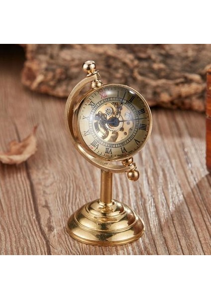 Vintage Iplik Küre Altın Masa Saati Erkekler Cep Izle Için Yaratıcı Hediye Bakır Masa Saati Mekanik Cebi Erkek | Cep ve fob Saatler