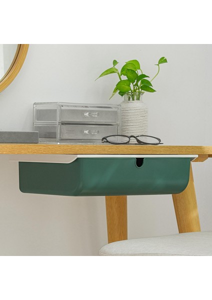 Masanın Altında Makyaj Organizatör Kalem Kırtasiye Saklama Kutusu Mutfak Ev Yeşil (Yurt Dışından) fırsatları