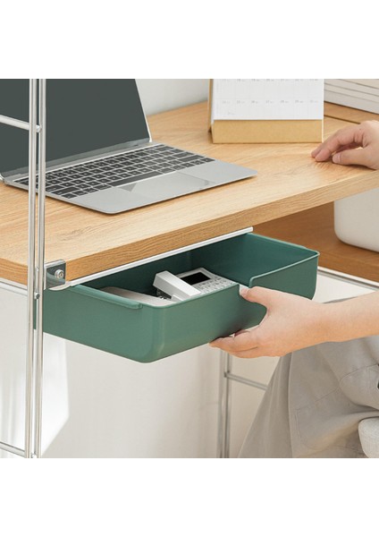 Masanın Altında Makyaj Organizatör Kalem Kırtasiye Saklama Kutusu Mutfak Ev Yeşil (Yurt Dışından) indirimleri
