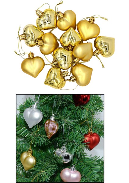 12X Kalp Şekli Baubles Sevgililer Günü Süsleme Asılı Dekor Düğün Parti Kırmızı (Yurt Dışından) indirimleri