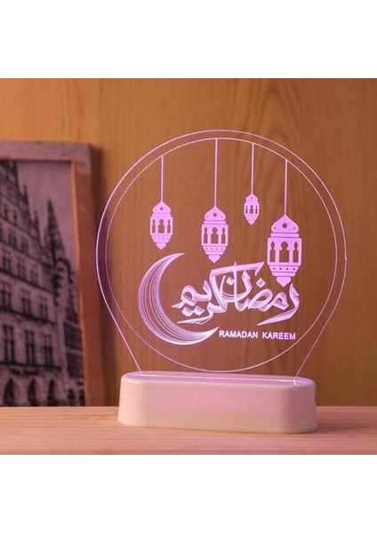 Müslüman Ramazan 3D Illusion LED Uyku Lambası Pil Iıd Mübarek Renkli Masa Gece Lambası Islam Dekorasyon | Masa Lambaları (Yurt Dışından) fırsatları