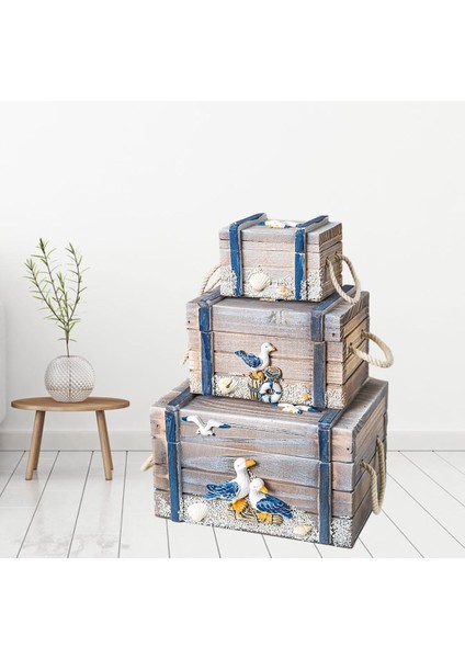 3x Istiflenebilir Ahşap Depolama Kutusu Ev Dekoratif Gıda Araçları Organizatör Kılıfı Gri (Yurt Dışından) fırsatları