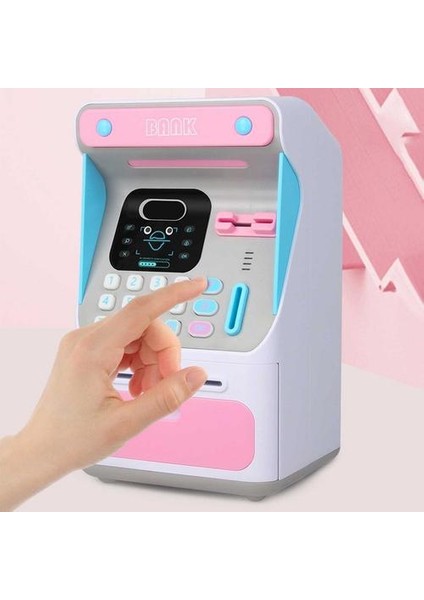 Elektronik Kumbara Otomatik Kaydırma Kağıt Banknot Para Kutuları Atm Makinesi Nakit Kutusu Simüle Yüz Tanıma Hediye Çocuk Için (Yurt Dışından)