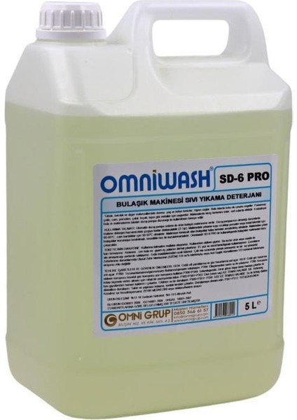 Sd-6 Pro 5000 ml Endüstriyel Sıvı Bulaşık Makinesi Deterjanı