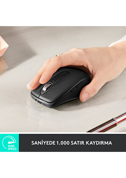 MX Keys Mini Combo Minimalist Kablosuz Aydınlatmalı  Q-Türkçe Klavye ve MX Anywhere 3 Kompakt Performans Mouse Seti, Siyah For Business