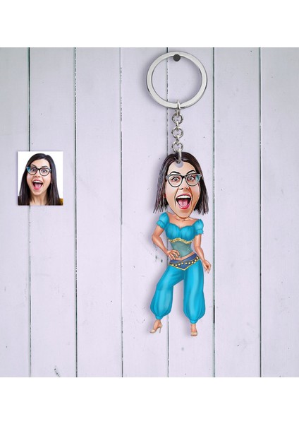 Kişiye Özel Oryantal Dansçı Karikatür Anahtarlık