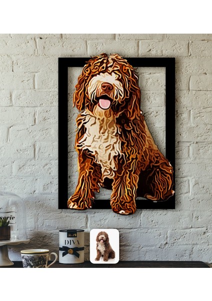 Kişiye Özel Evcil Dost Karikatürlü 3D Ahşap Tablo-2