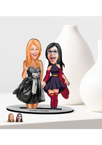 Kişiye Özel Bekarlığa Veda Karikatürlü Ahşap Biblo Model-4