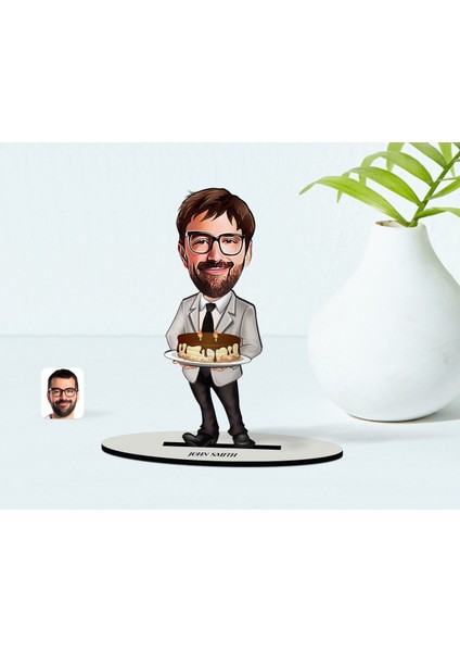 Kişiye Özel Bay Doğum Günü Karikatür Ahşap Biblo - 4