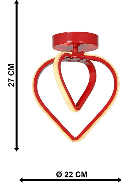 Sevinç Tavan Montaj Tekli Avize Kırmızı