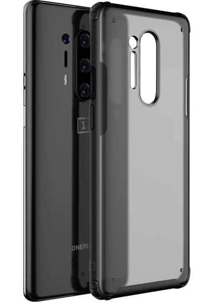 Oneplus 8 Pro Luna Serisi Köşe Korumalı Sert Rubber Kılıf - Siyah