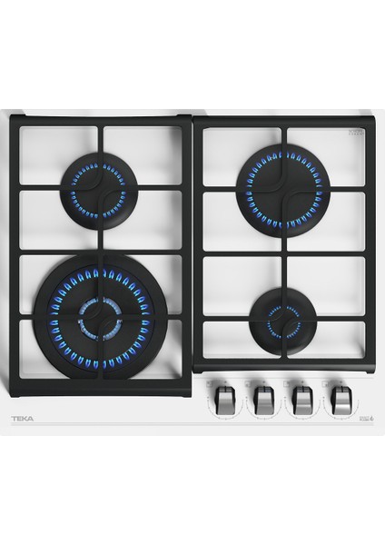 - Gzc 64320 Xbc Wh - Ankastre Exactflame Teknolojili Kristal Wok Gözlü Cam Gazlı Ocak - Döküm Izgara - Beyaz - 60 cm - 112570168
