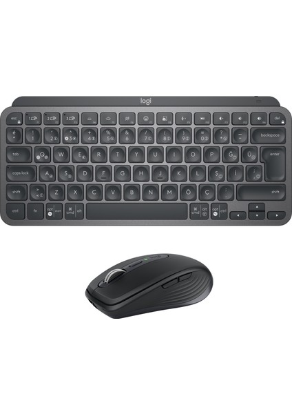 MX Keys Mini Combo Minimalist Kablosuz Aydınlatmalı  Q-Türkçe Klavye ve MX Anywhere 3 Kompakt Performans Mouse Seti, Siyah For Business