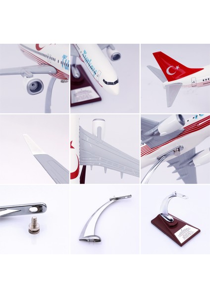 - Maket Uçak - Boeing 737-800 1/100 - Türkiye Özel Tasarımlı Model Uçak, Model D