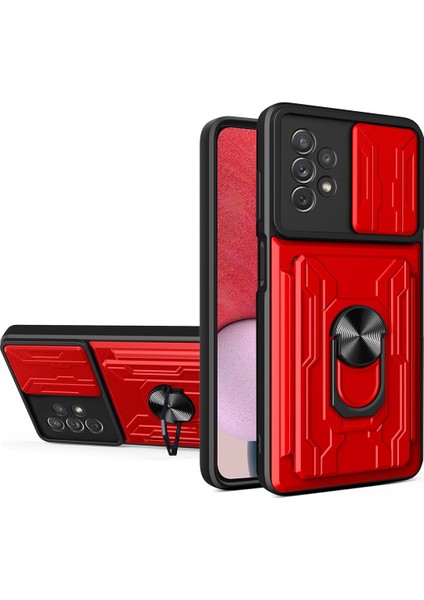 Samsung Galaxy Için Yüzük Standlı Telefon Kılıfı - Kırmızı (Yurt Dışından)