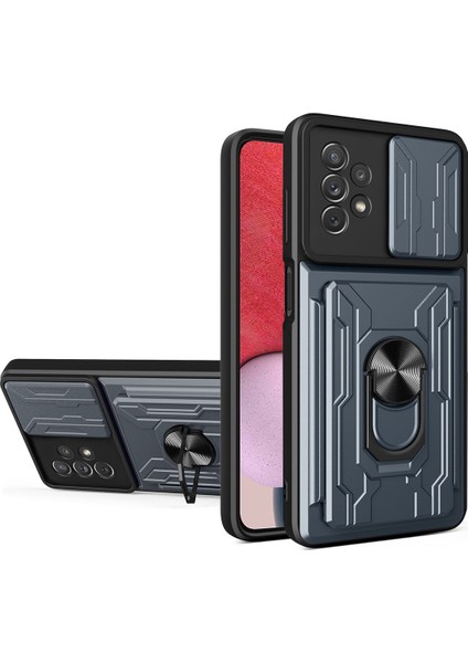 Samsung Galaxy Için Yüzük Standlı Telefon Kılıfı - Gümüş (Yurt Dışından)