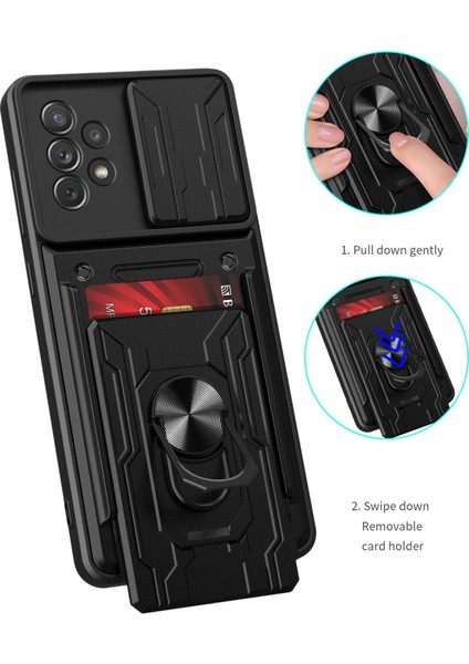 Samsung Galaxy Için Yüzük Standlı Telefon Kılıfı - Siyah (Yurt Dışından) modelleri