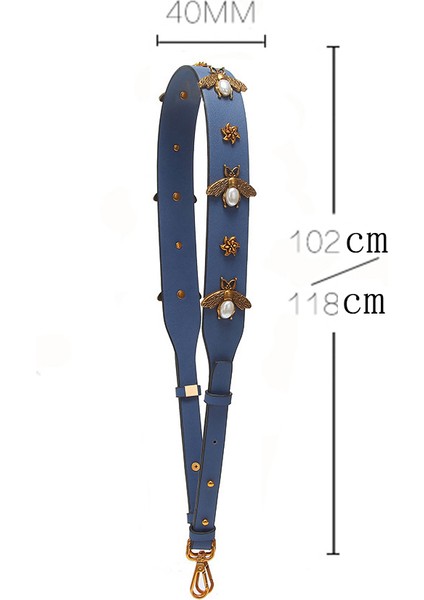 Deri Ayarlanabilir Yedek Çanta Askısı 118 cm - Mavi (Yurt Dışından)